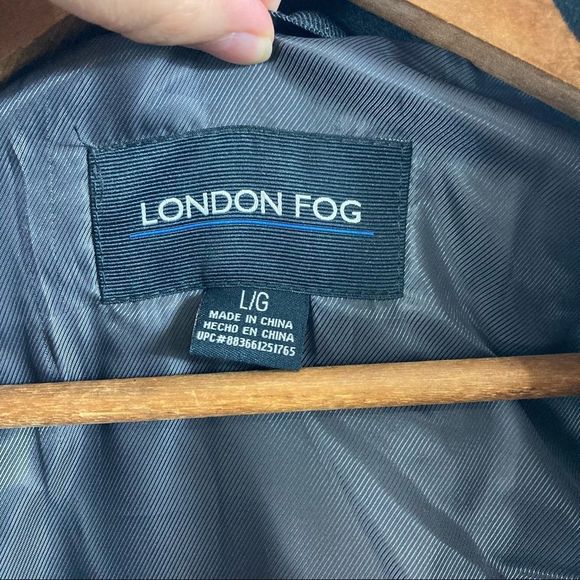 London Fog Men’s Black Wool blend Peacoat Size Large Great Preowned Condition - Picture 6 of 7